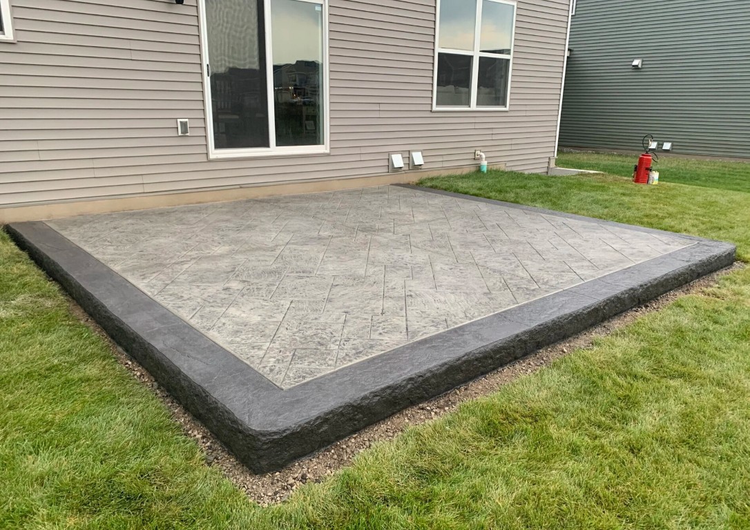 Stamped concrete patio showing elegant stone-like texture in Pueblo, CO